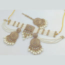Rani Sati Jewels Gold Plated Kundan Stone And Beads Choker Necklace Set