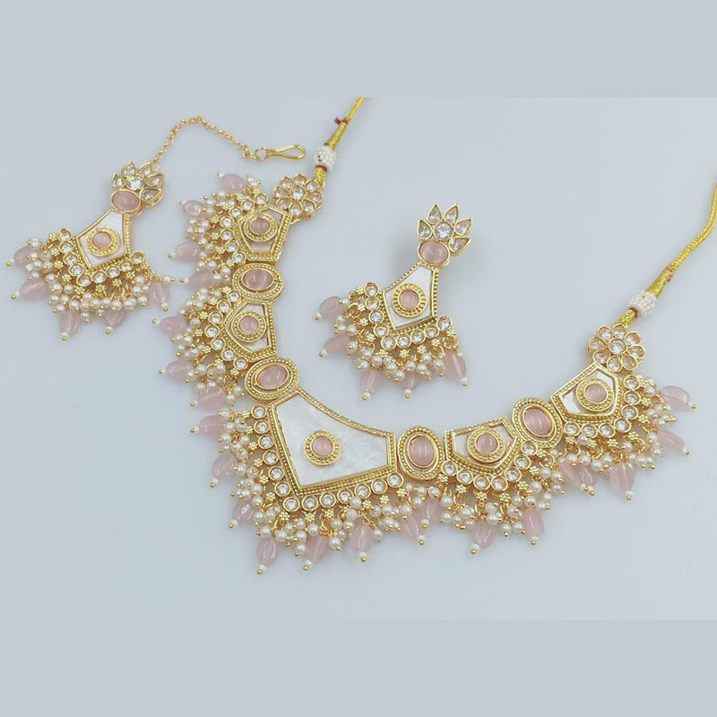 Rani Sati Jewels Gold Plated Pearls And Beads Necklace Set