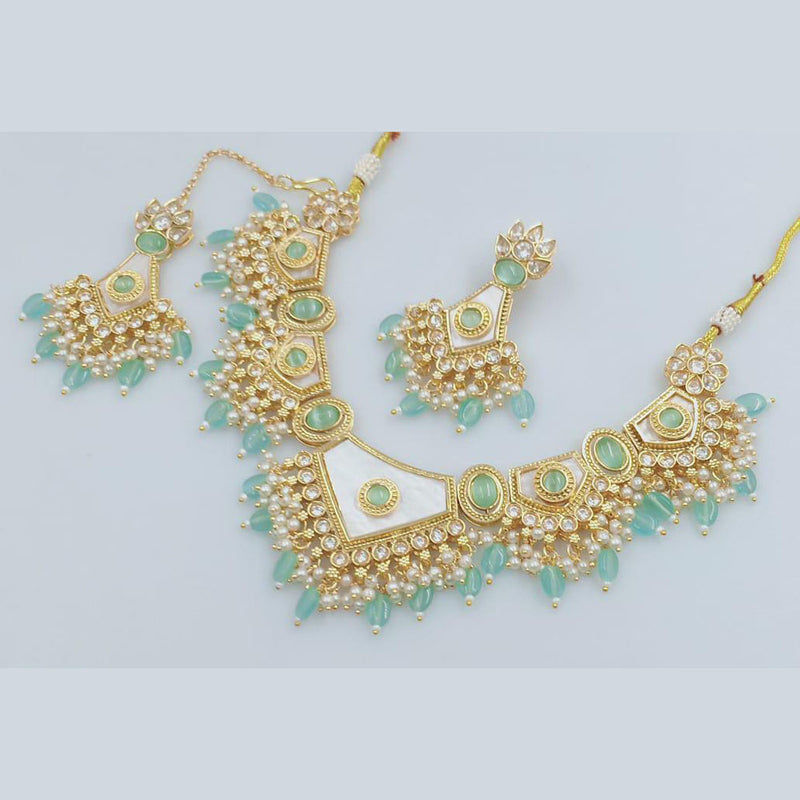 Rani Sati Jewels Gold Plated Pearls And Beads Necklace Set