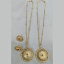 Rani Sati Jewels Gold Plated Pota Stone Chain Pendant Set