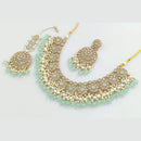 Rani Sati Jewels Gold Plated Crystal Stone And Beads Necklace Set