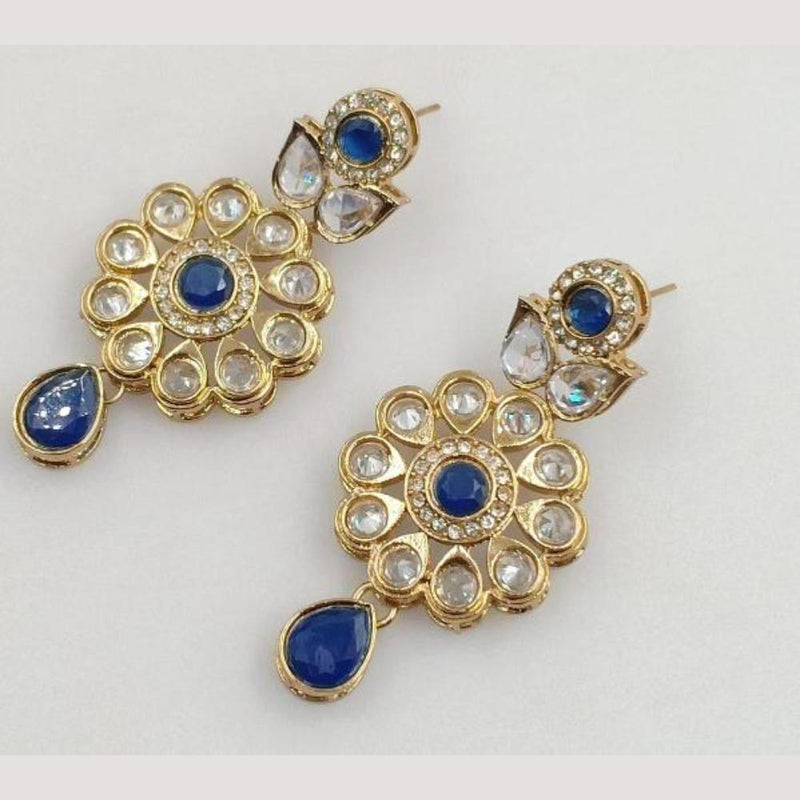 Rani Sati Jewels Gold Plated Crystal Stone Dangler Earrings