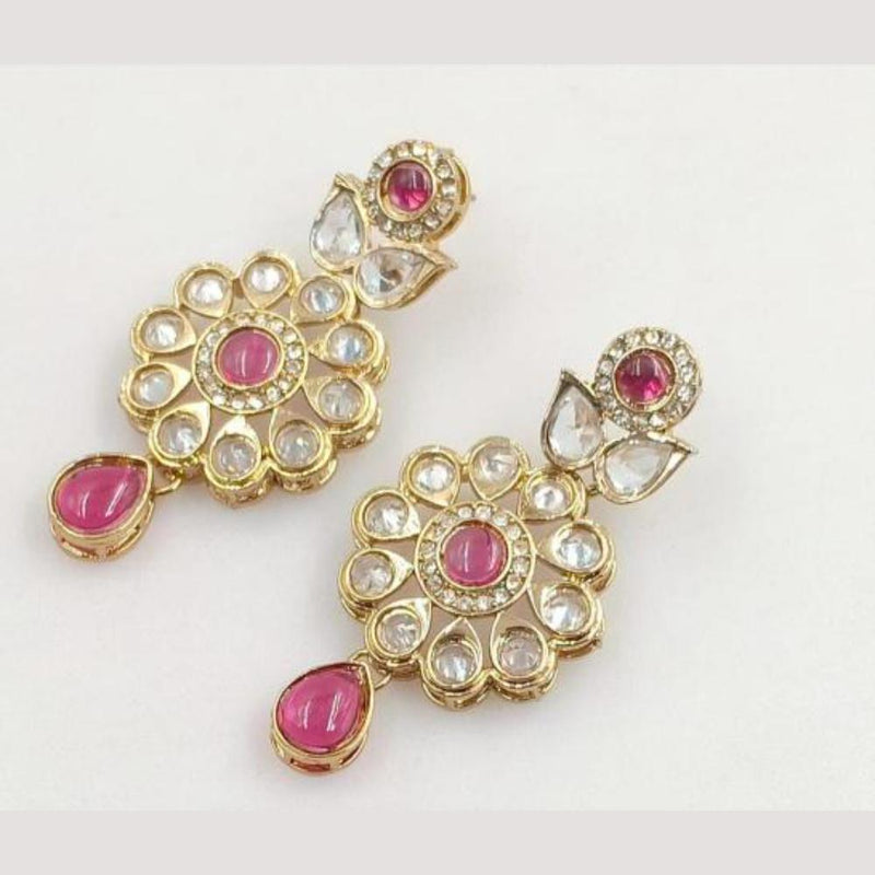 Rani Sati Jewels Gold Plated Crystal Stone Dangler Earrings