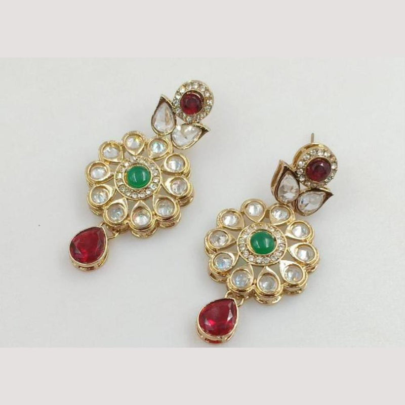 Rani Sati Jewels Gold Plated Crystal Stone Dangler Earrings