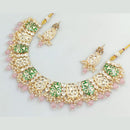Rani Sati Jewels Gold Plated Kundan Stone And Beads Meenakari Necklace Set