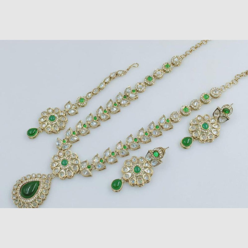 Rani Sati Jewels Gold Plated Crystal Stone Necklace Set