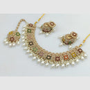 Rani Sati Jewels Gold Plated Crystal and Beads Necklace Set