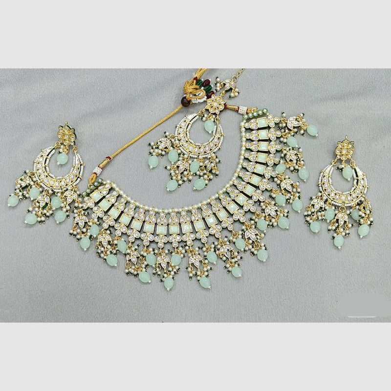 Rani Sati Jewels Gold Plated Crystal and Beads Necklace Set