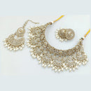 Rani Sati Jewels Gold Plated Crystal Stone And Pearls Necklace Set