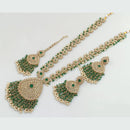 Rani Sati Jewels Gold Plated Crystal Stone And Pearls Long Necklace Set