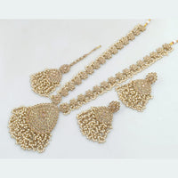 Rani Sati Jewels Gold Plated Crystal Stone And Pearls Long Necklace Set