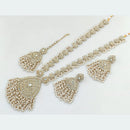 Rani Sati Jewels Gold Plated Crystal Stone And Pearls Long Necklace Set