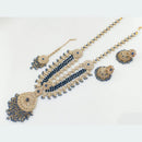 Rani Sati Jewels Gold Plated Crystal Stone And Pearls Long Necklace Set