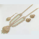 Rani Sati Jewels Gold Plated Crystal Stone And Pearls Long Necklace Set