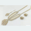 Rani Sati Jewels Gold Plated Crystal Stone And Pearls Long Necklace Set