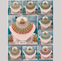 Rani Sati Jewels Gold Plated Crystal Stone And Beads Necklace Set