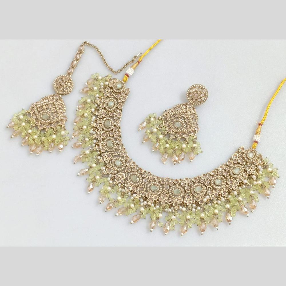 Rani Sati Jewels Heritage Crystal Stone Beads And Pearl Necklace Set