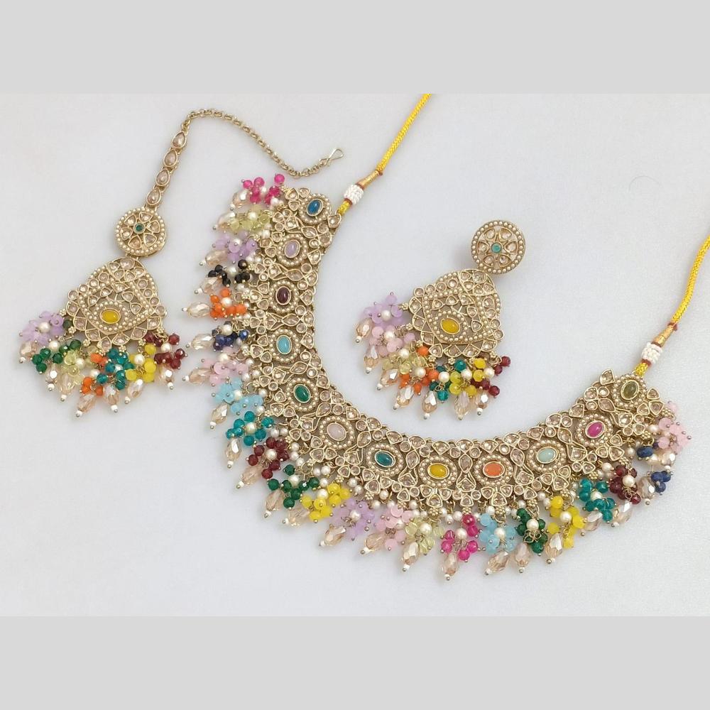 Rani Sati Jewels Heritage Crystal Stone Beads And Pearl Necklace Set