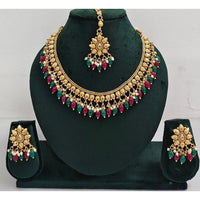 Rani Sati Jewels Timeless Beauty Crystal Stone And Pearls Necklace Set