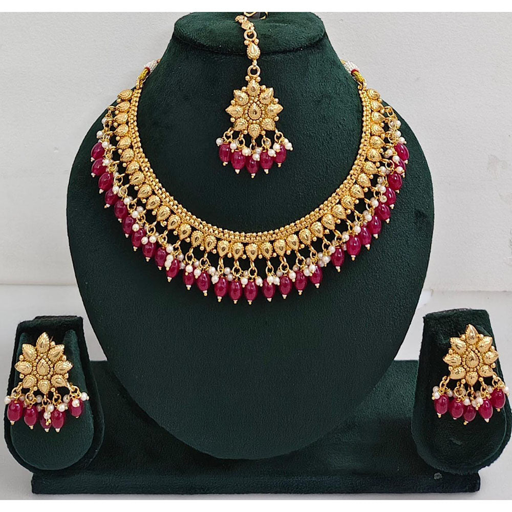 Rani Sati Jewels Timeless Beauty Crystal Stone And Pearls Necklace Set