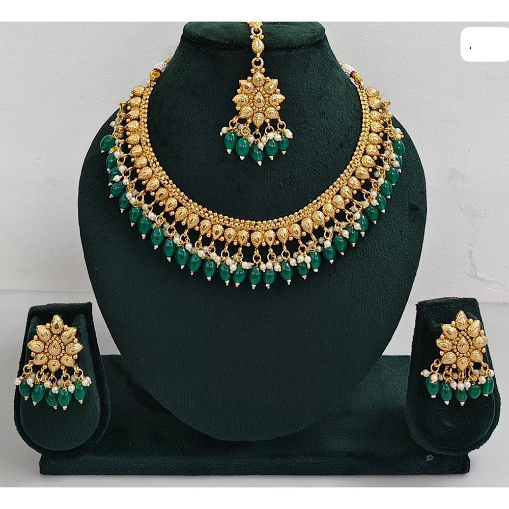Rani Sati Jewels Timeless Beauty Crystal Stone And Pearls Necklace Set