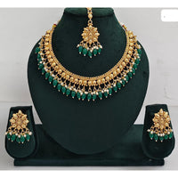 Rani Sati Jewels Timeless Beauty Crystal Stone And Pearls Necklace Set