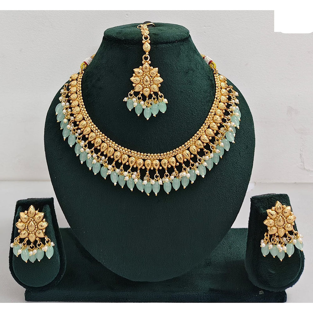 Rani Sati Jewels Timeless Beauty Crystal Stone And Pearls Necklace Set