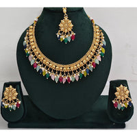 Rani Sati Jewels Timeless Beauty Crystal Stone And Pearls Necklace Set