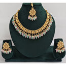 Rani Sati Jewels Timeless Beauty Crystal Stone And Pearls Necklace Set
