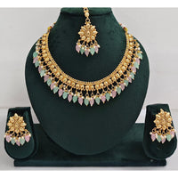Rani Sati Jewels Timeless Beauty Crystal Stone And Pearls Necklace Set