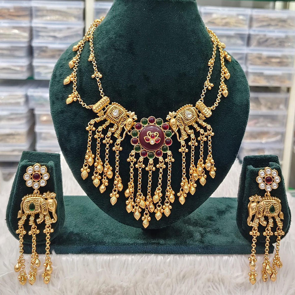 Rani Sati Jewels Regal Glow Pota Stone Necklace Set
