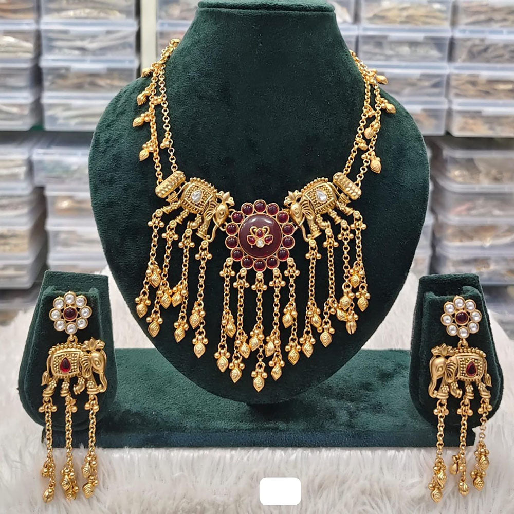 Rani Sati Jewels Regal Glow Pota Stone Necklace Set