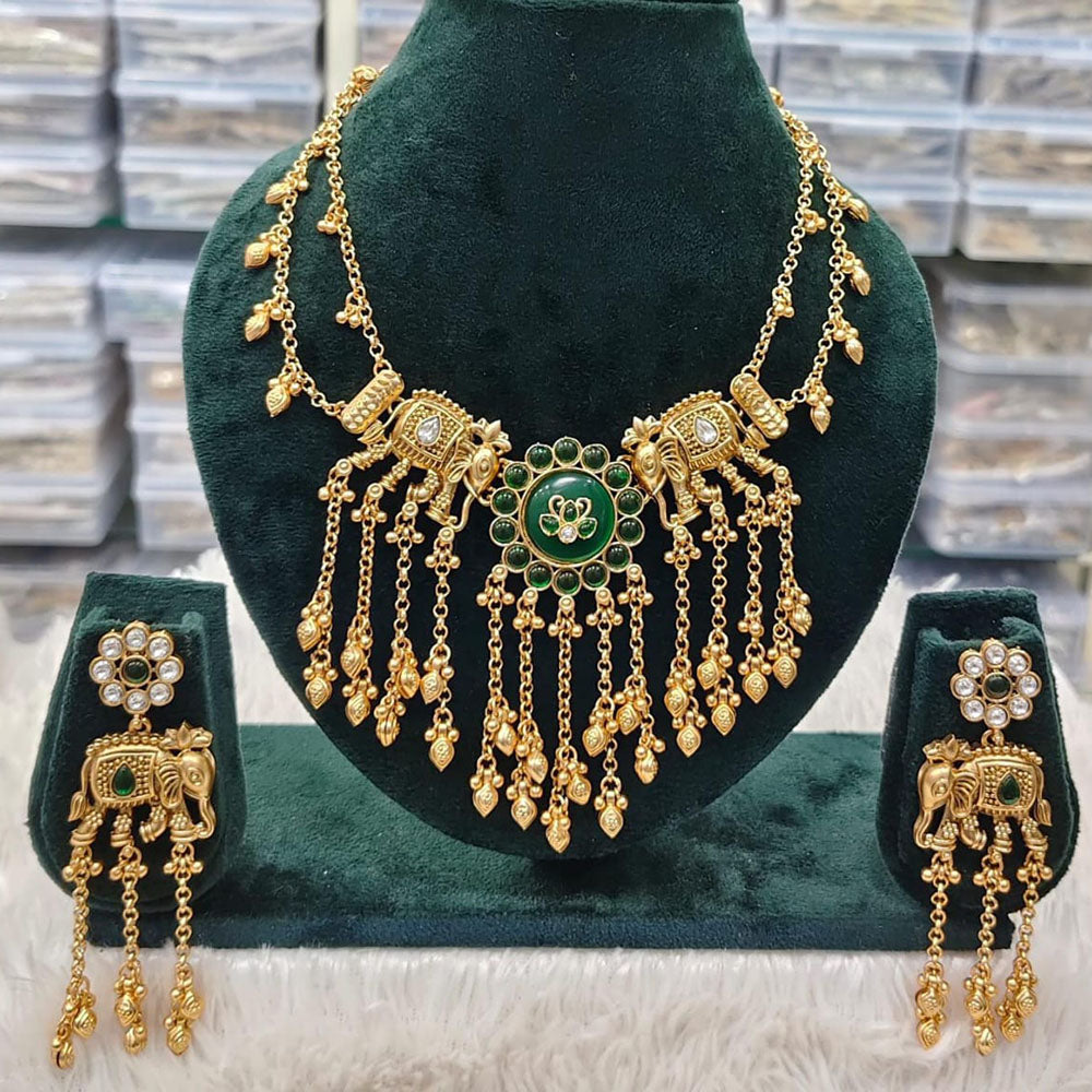 Rani Sati Jewels Regal Glow Pota Stone Necklace Set