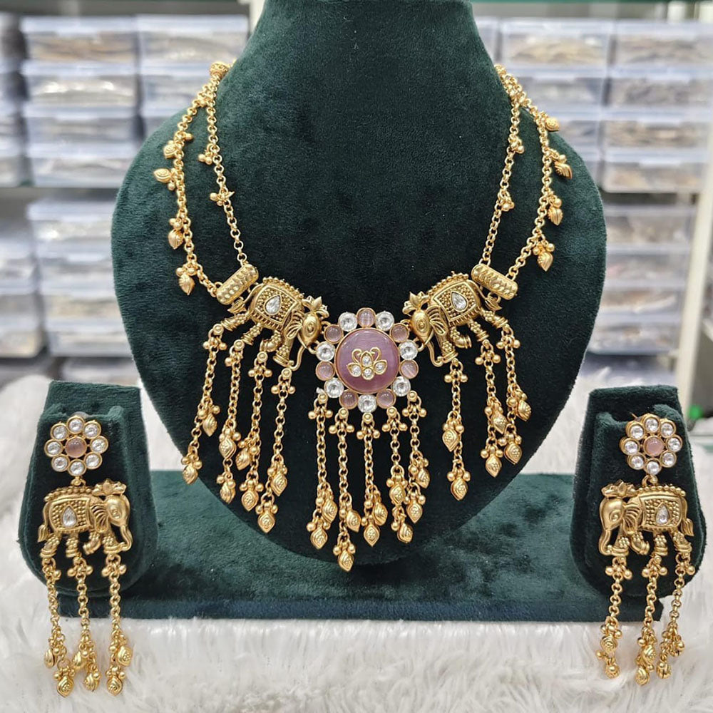 Rani Sati Jewels Regal Glow Pota Stone Necklace Set
