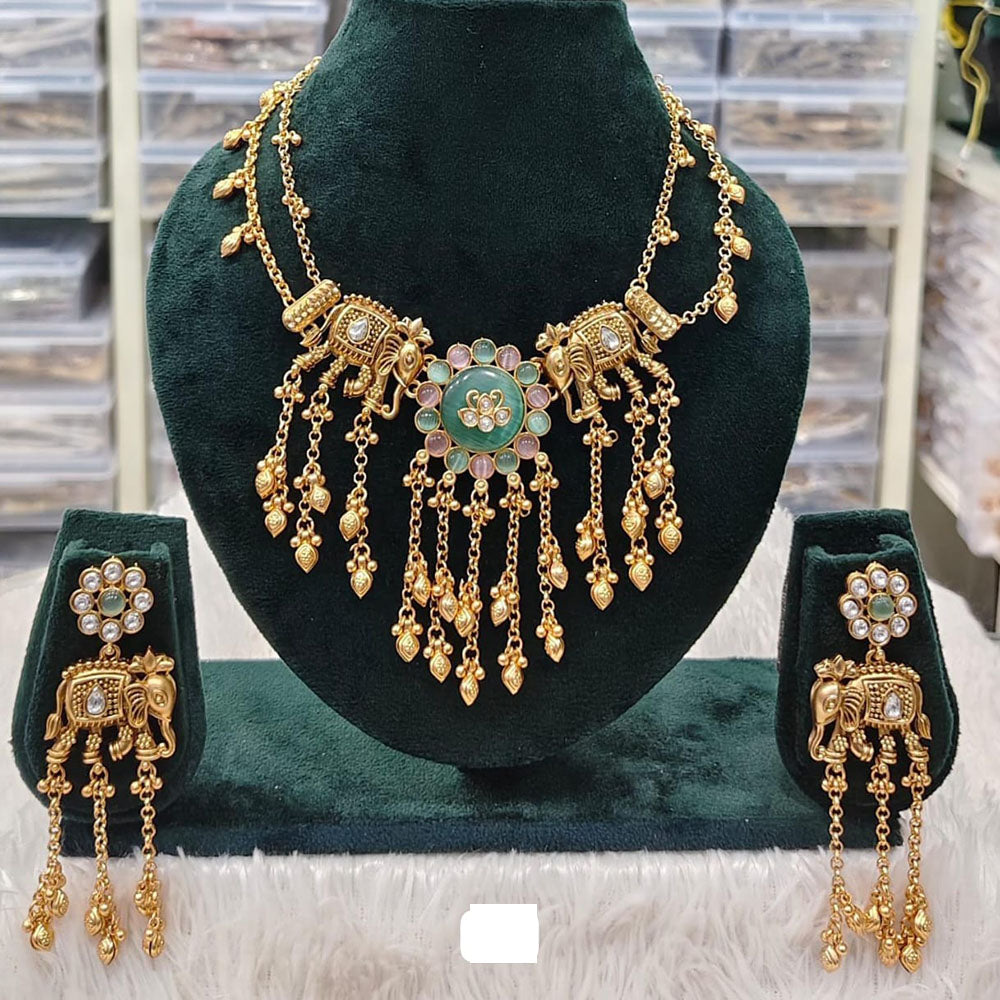 Rani Sati Jewels Regal Glow Pota Stone Necklace Set