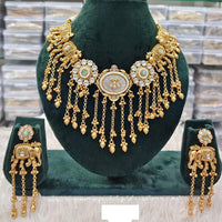 Rani Sati Jewels Sparkling Glow Pota Stone And Pearl Necklace Set