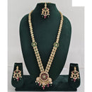 Rani Sati Jewels Regal Glow Crystal Stone And Pearls Necklace Set