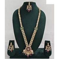 Rani Sati Jewels Regal Glow Crystal Stone And Pearls Necklace Set