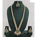 Rani Sati Jewels Regal Glow Crystal Stone And Pearls Necklace Set
