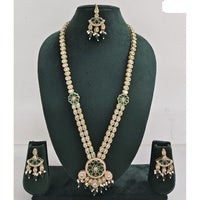 Rani Sati Jewels Regal Glow Crystal Stone And Pearls Necklace Set