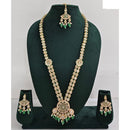 Rani Sati Jewels Regal Glow Crystal Stone And Pearls Necklace Set