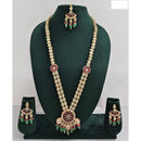 Rani Sati Jewels Regal Glow Crystal Stone And Pearls Necklace Set