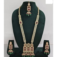 Rani Sati Jewels Regal Glow Crystal Stone And Pearls Necklace Set