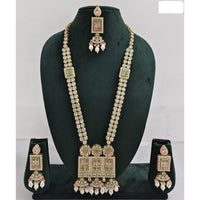Rani Sati Jewels Regal Glow Crystal Stone And Pearls Necklace Set
