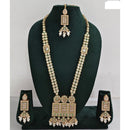 Rani Sati Jewels Regal Glow Crystal Stone And Pearls Necklace Set