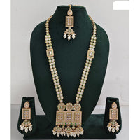 Rani Sati Jewels Regal Glow Crystal Stone And Pearls Necklace Set