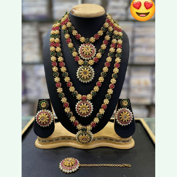Vaishnavi Fashion Impex Gold Plated Multi Layer Necklace Set
