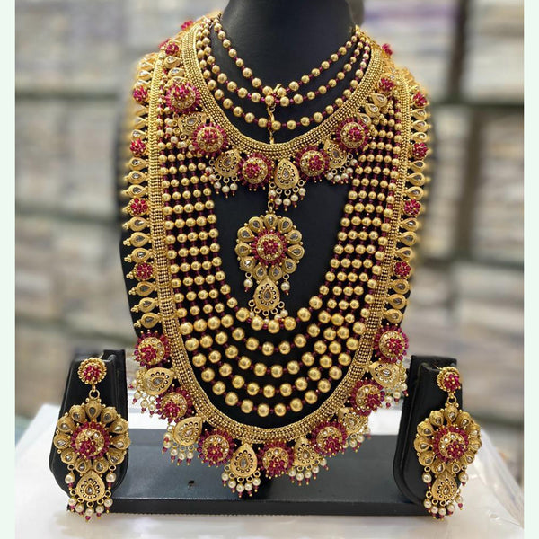Vaishnavi Fashion Impex Gold Plated Double Necklace Set