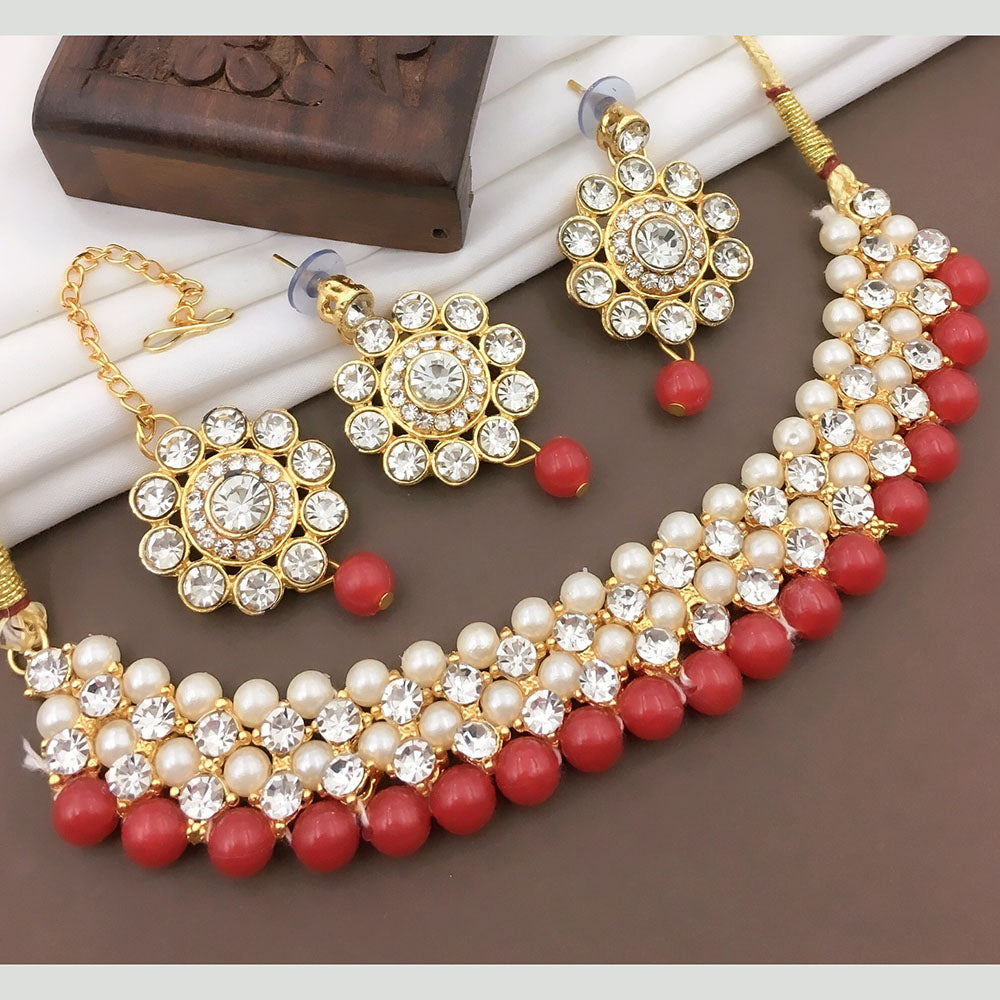 Shree Jai Sai Art Gold Plated Austrian Kids Necklace Set