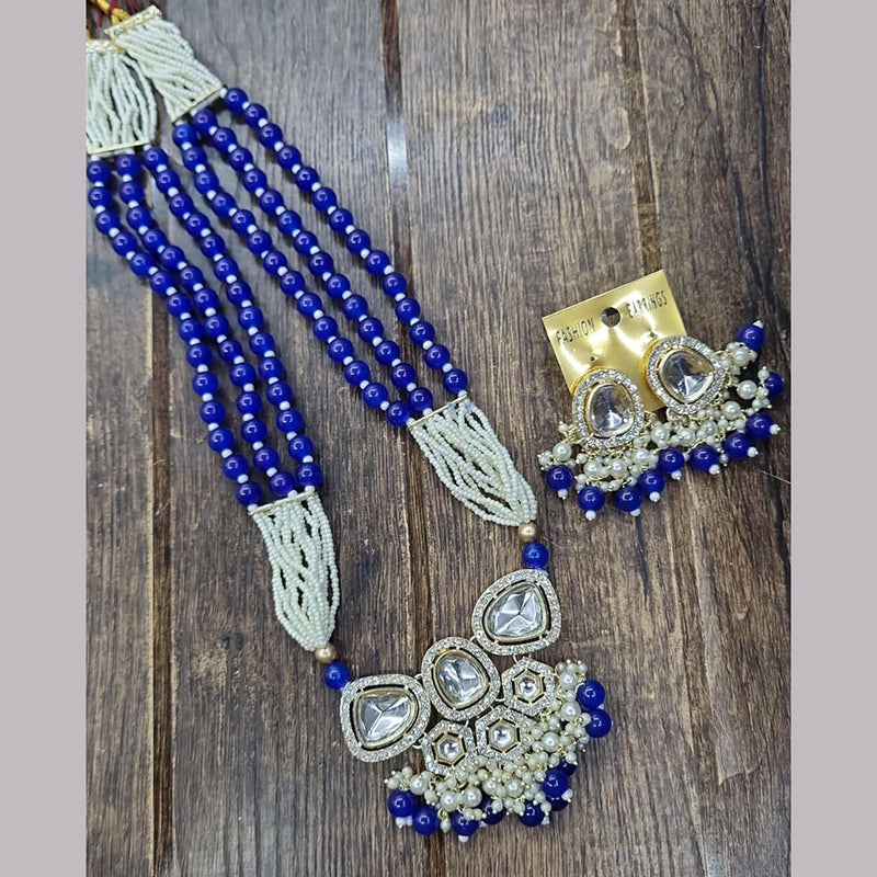 Naitika Arts Gold Plated Crystal Stone And Beads Necklace Set